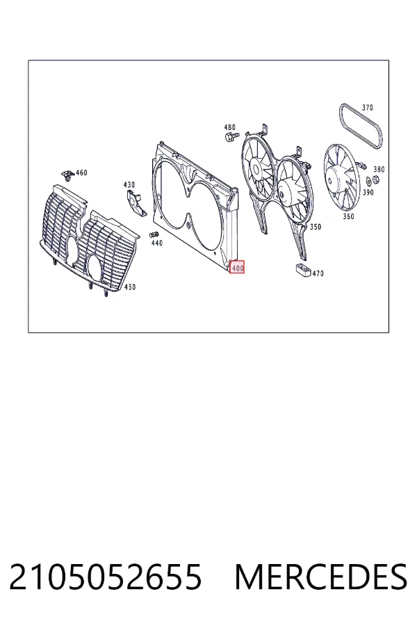 Difusor del radiador del aire acondicionado 2105052655 Mercedes