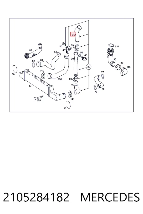 Tubo intercooler 2105284182 Mercedes