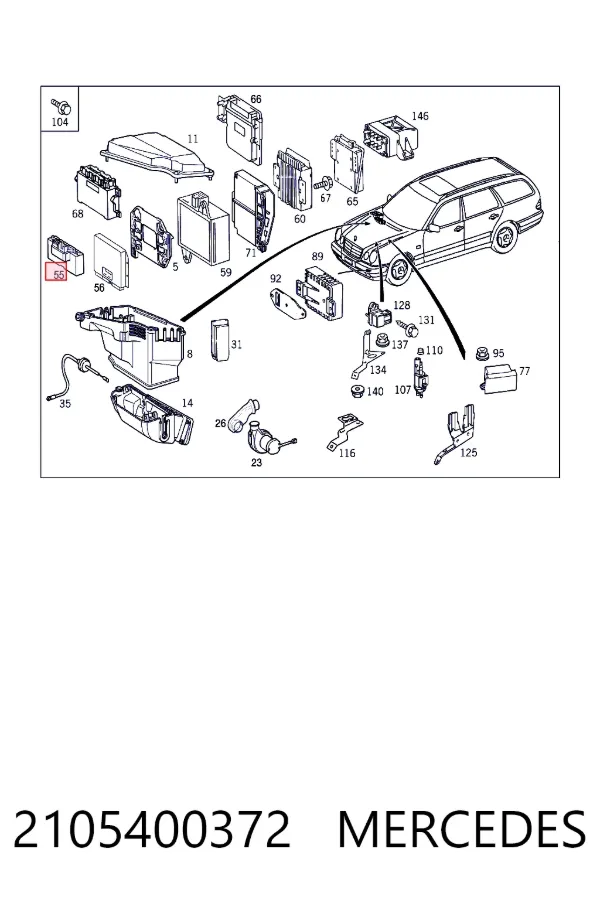 Bloque de relés 2105400372 Mercedes