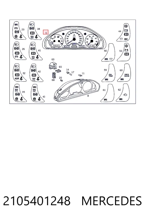 Cuadro instrumentos 2105401248 Mercedes