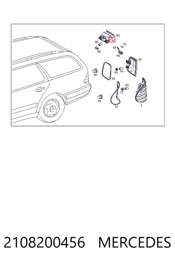 Tercera luz de freno Mercedes E S210