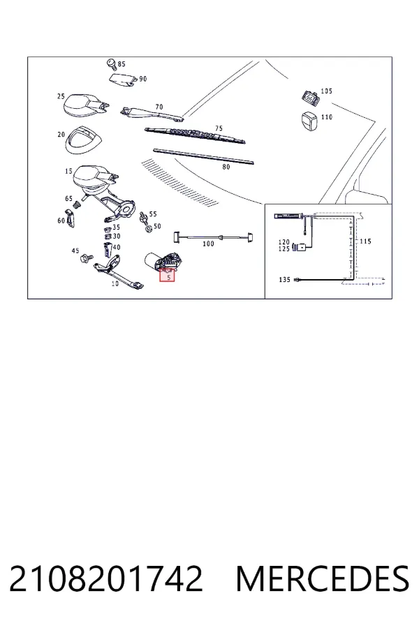 Motor limpiaparabrisas 2108201742 Mercedes