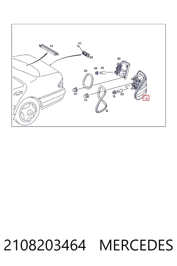 Piloto trasero exterior derecho 2108203464 Mercedes