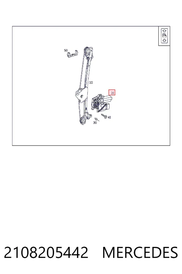 Motor del elevalunas de la puerta trasera derecha 2108205442 Mercedes