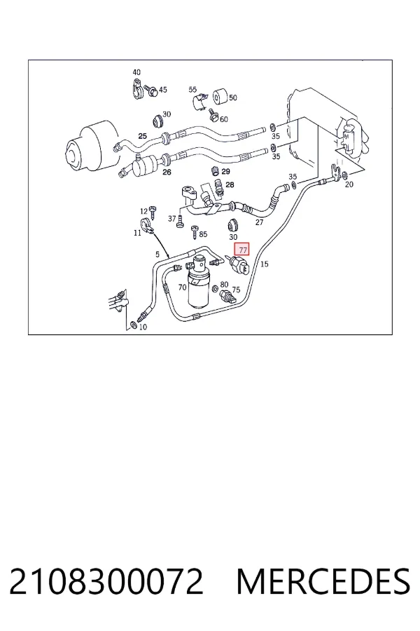 Sensor de temperatura de refrigerante 2108300072 Mercedes