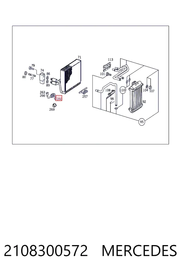 Sensor de la temperatura interior 2108300572 Mercedes