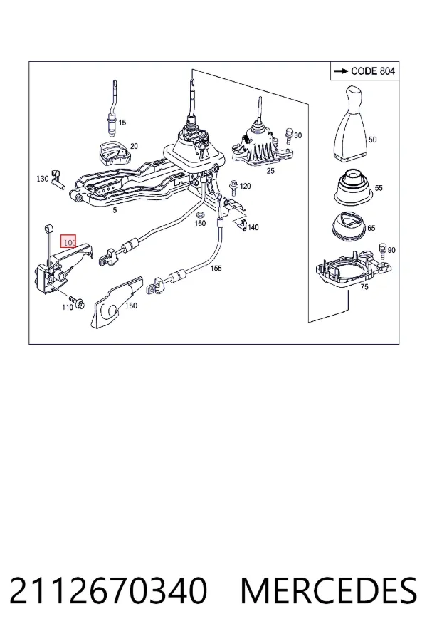 Articulación de la varilla de cambios 2112670340 Mercedes