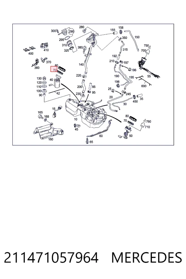 Junta del sensor de nivel de combustible/bomba de combustible (depósito de combustible) 211471057964 Mercedes