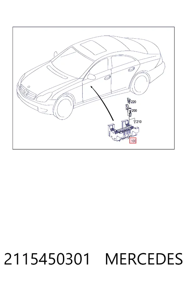 Caja de fusibles trasera interior 2115450301 Mercedes