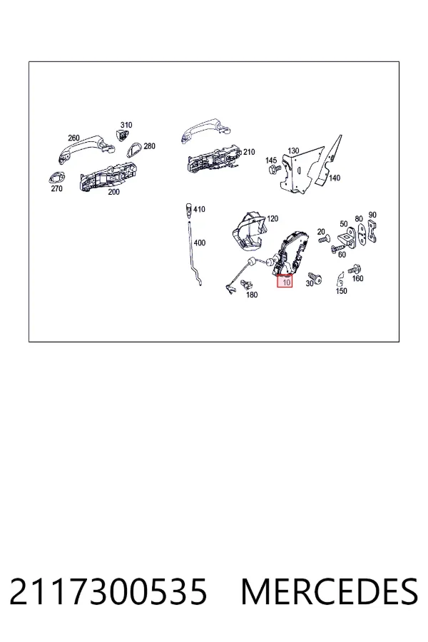 Cerradura de puerta trasera izquierda 2117300535 Mercedes