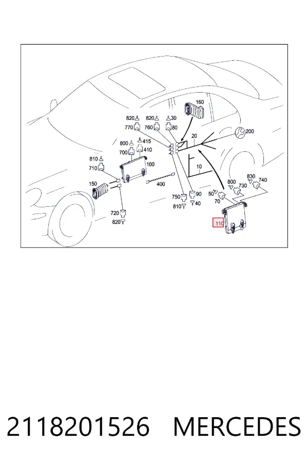 Módulo de confort de la puerta trasera 2118201526 Mercedes