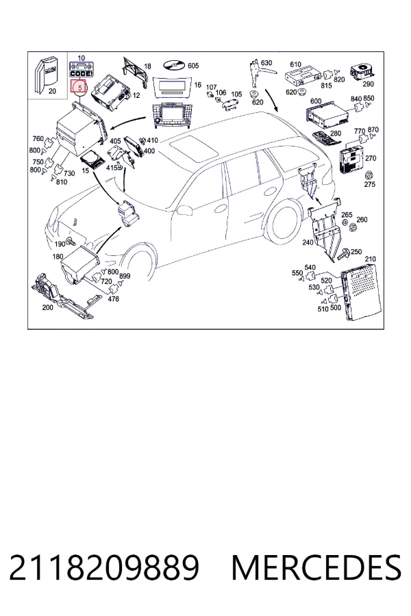 Radio 2118209889 Mercedes