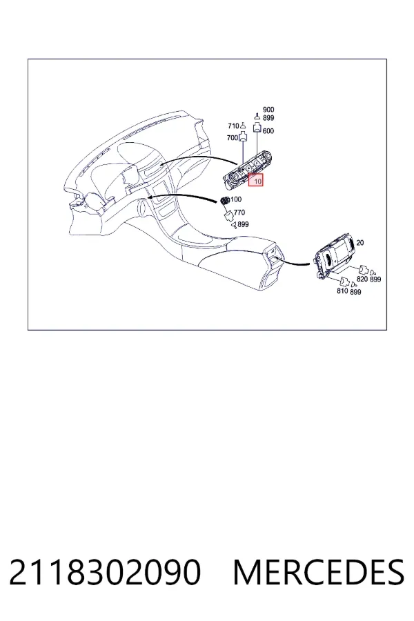 Unidad de control aire acondicionado 2118302090 Mercedes