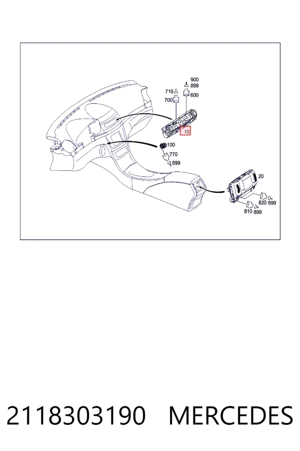 Unidad de control aire acondicionado 2118303190 Mercedes