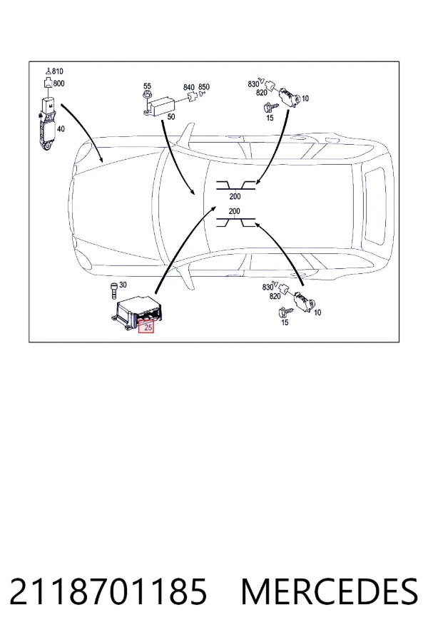 Módulo de control de airbag 2118701185 Mercedes