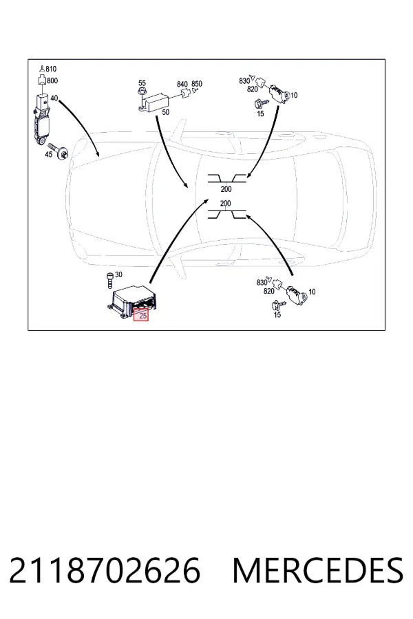 Módulo de control de airbag 2118702626 Mercedes