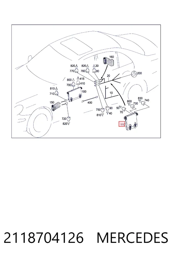 Módulo de confort de la puerta trasera 2118704126 Mercedes