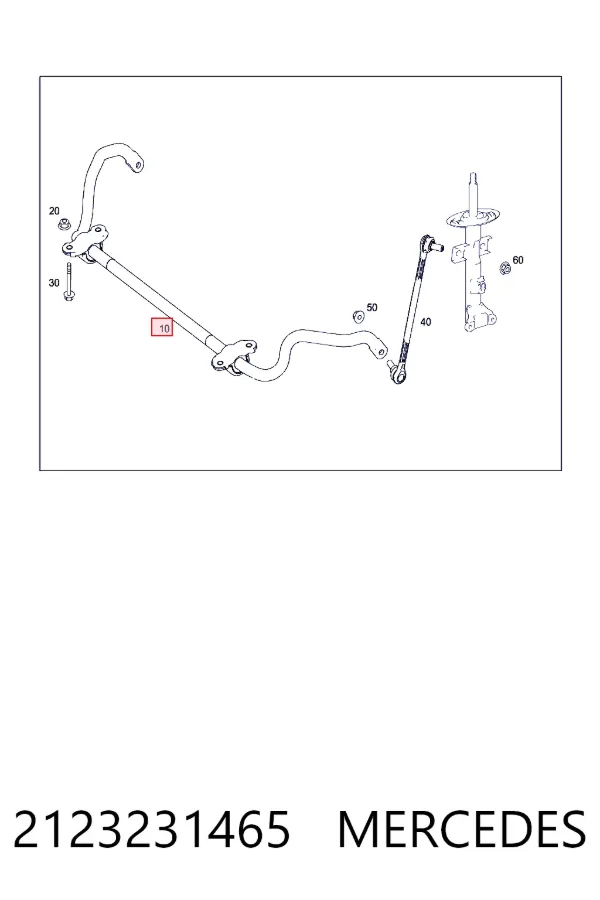 Estabilizador delantero 2123231465 Mercedes