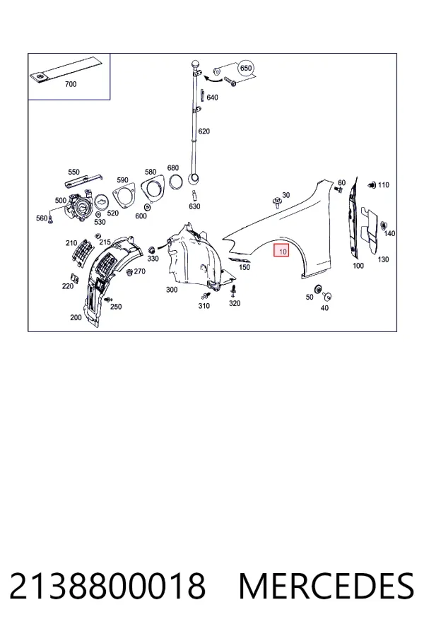 Aleta 2138800018 Mercedes