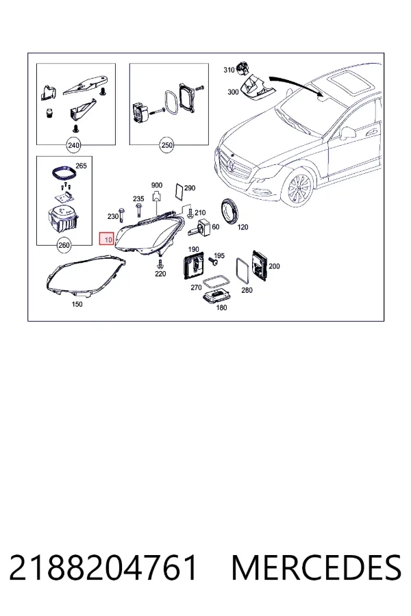 Faro izquierdo 2188204761 Mercedes