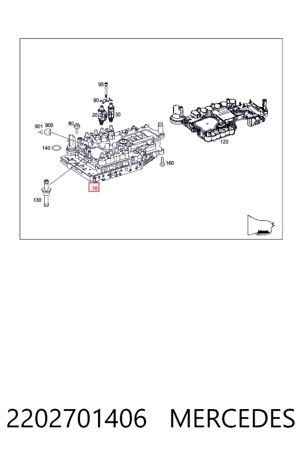 Bloque de válvulas de la transmisión automática 2202701406 Mercedes