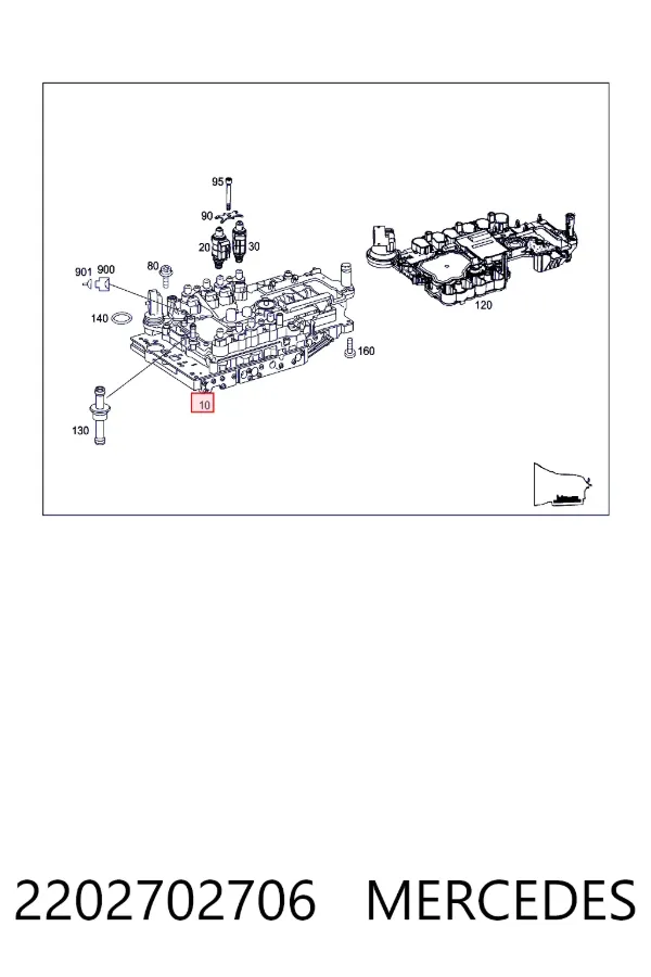 Bloque de válvulas de la transmisión automática 2202702706 Mercedes