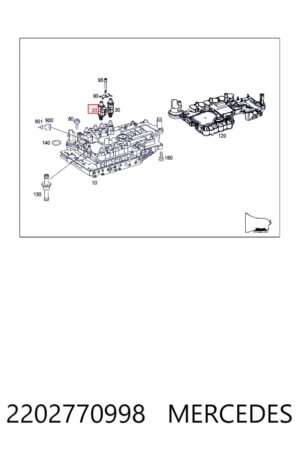 Solenoide de transmisión automática 2202770998 Mercedes