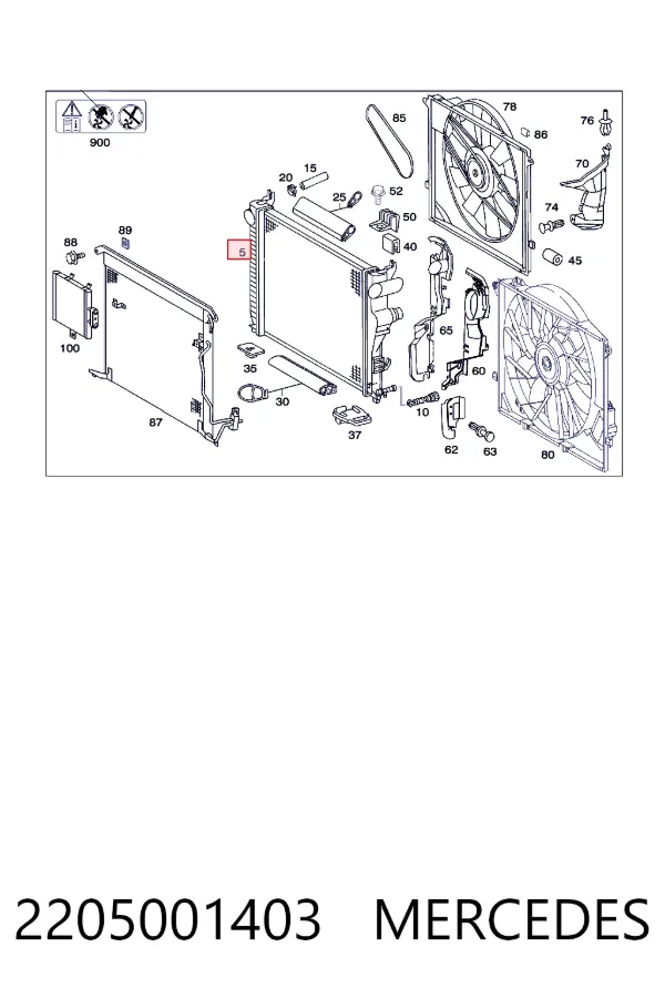 Radiador 2205001403 Mercedes