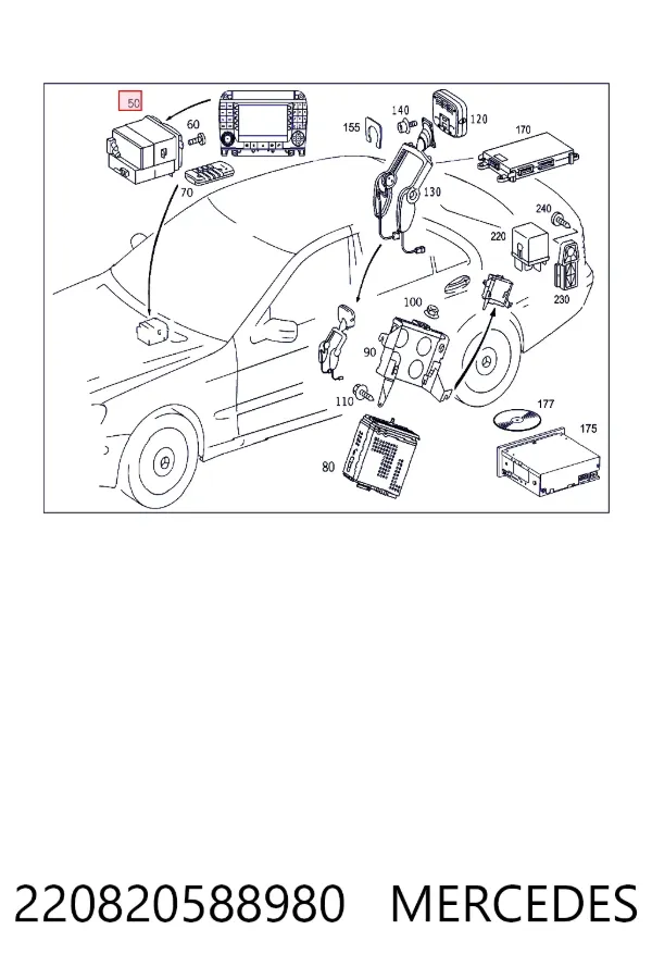 Radio 220820588980 Mercedes