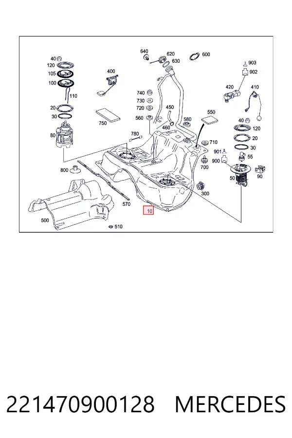 Depósito de gasolina Mercedes S W221