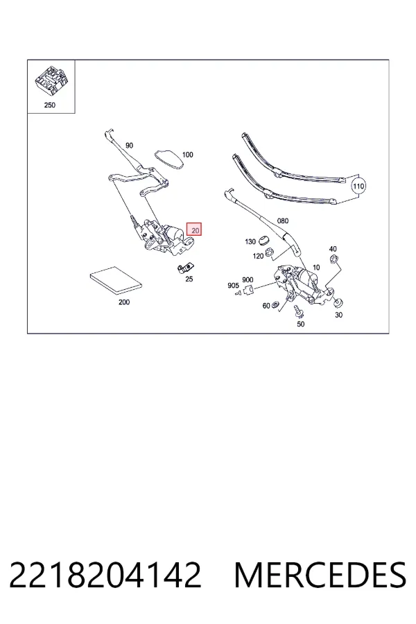 Motor limpiaparabrisas delantero derecho 2218204142 Mercedes