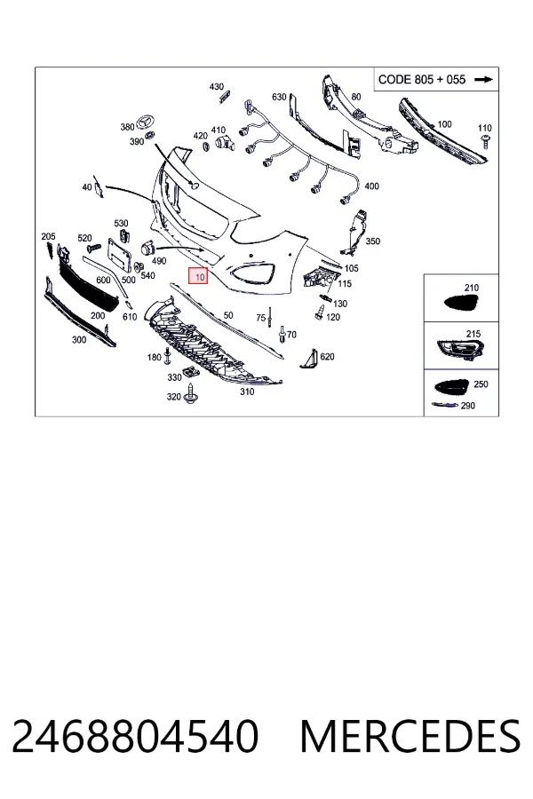 Paragolpes 2468804540 Mercedes