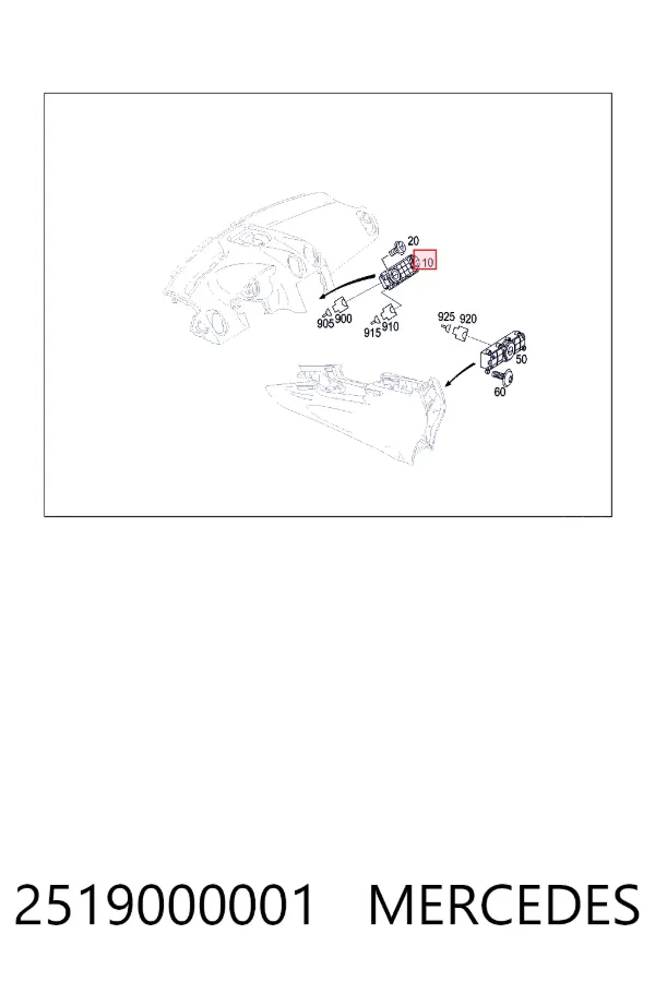 Unidad de control aire acondicionado 2519000001 Mercedes