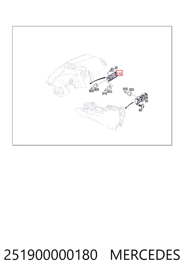 Unidad de control aire acondicionado 251900000180 Mercedes