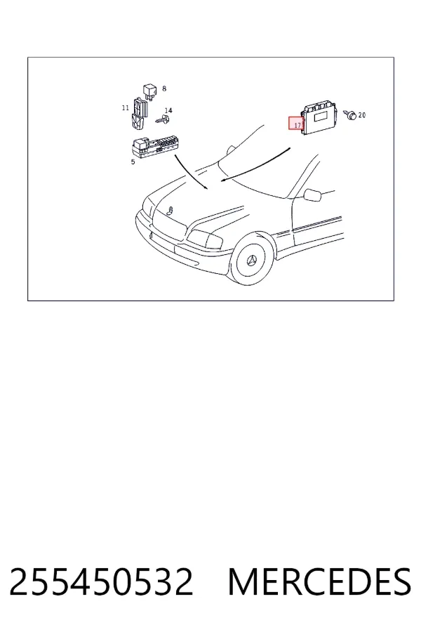 Módulo de control electrónico de la transmisión automática 255450532 Mercedes