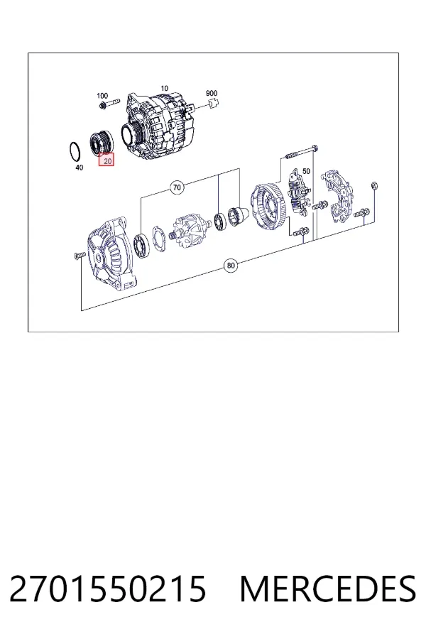 Polea alternador 2701550215 Mercedes