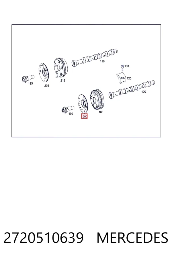Rueda fónica del sensor del árbol de levas 2720510639 Mercedes