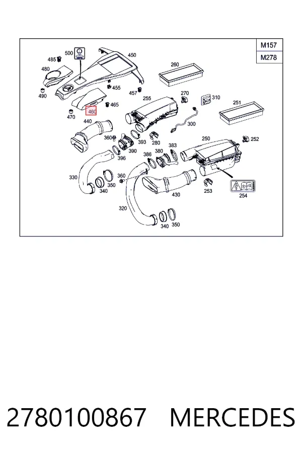 Tapa motor 2780100867 Mercedes