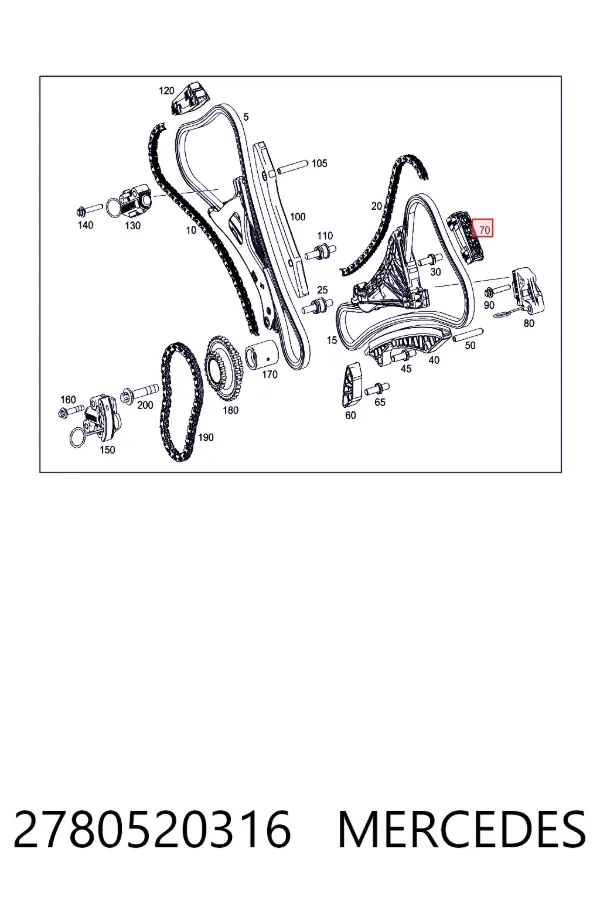 Tensor superior de cadena de distribución Mercedes S A217
