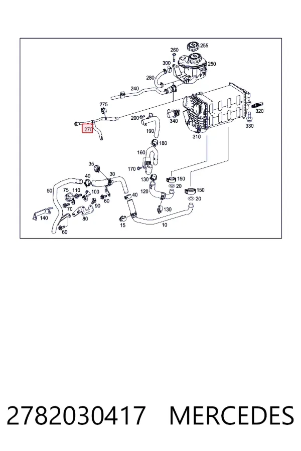 Tubo de ventilación del cárter 2782030417 Mercedes