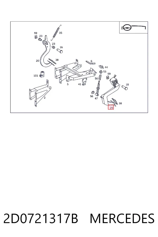 Pedal embrague 2D0721317B Mercedes