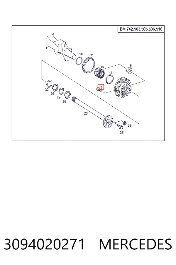 Tornillo de rueda 3094020271 Mercedes