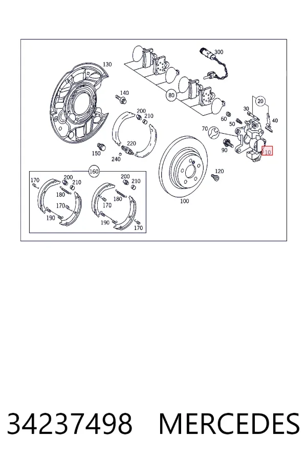 Pinza de freno trasera izquierda 34237498 Mercedes