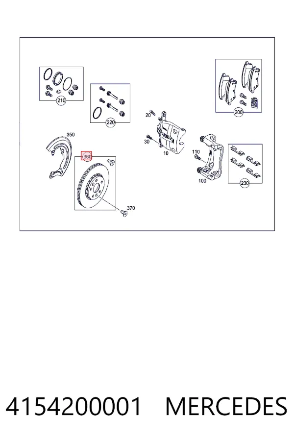 Disco de freno 4154200001 Mercedes