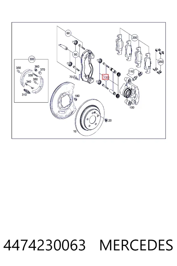 Kit de reparación de pinzas de freno 4474230063 Mercedes