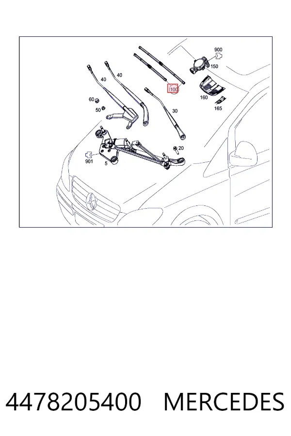Limpiaparabrisas delanteras 4478205400 Mercedes