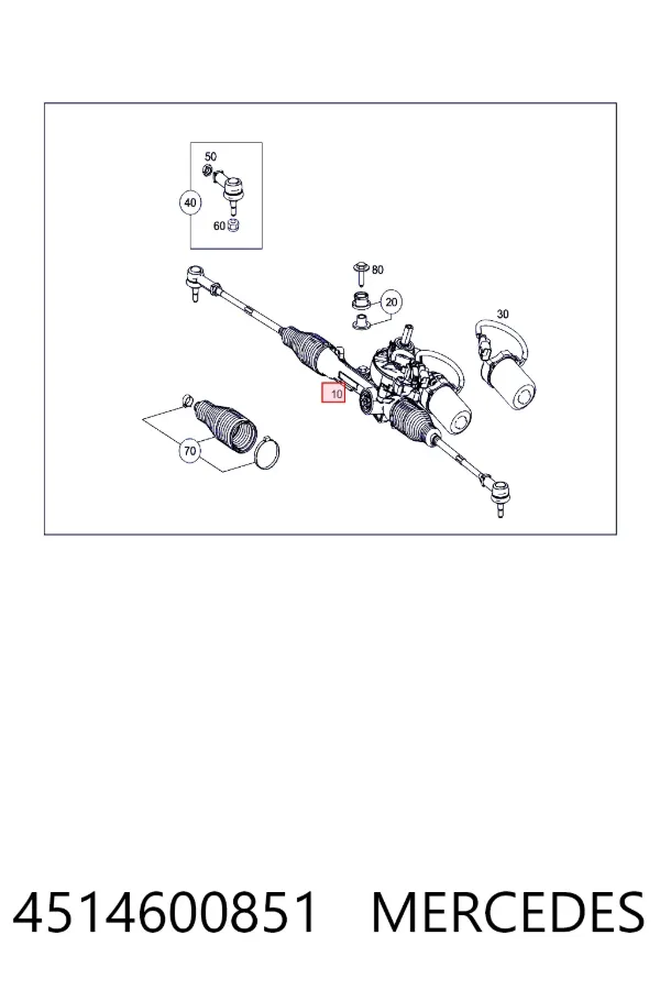 Cremallera de dirección 4514600851 Mercedes