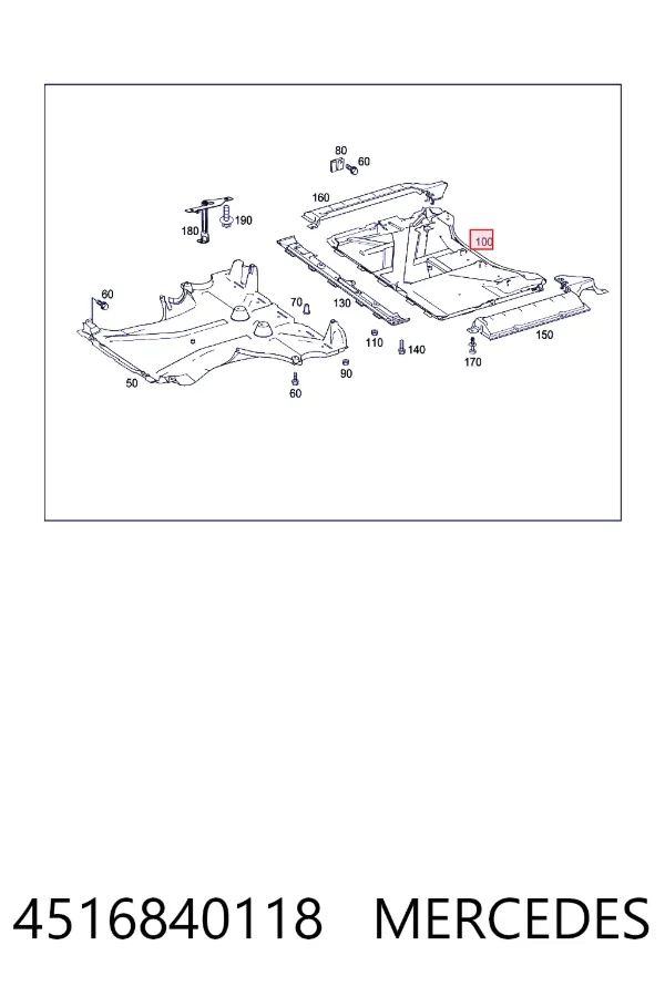 Protector de bajos trasero 4516840118 Mercedes
