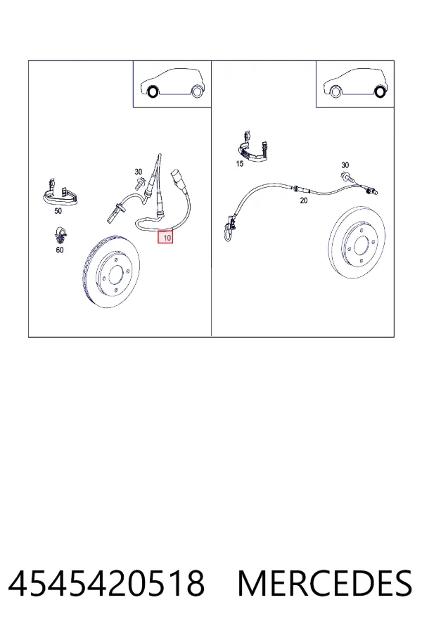 Sensor ABS 4545420518 Mercedes