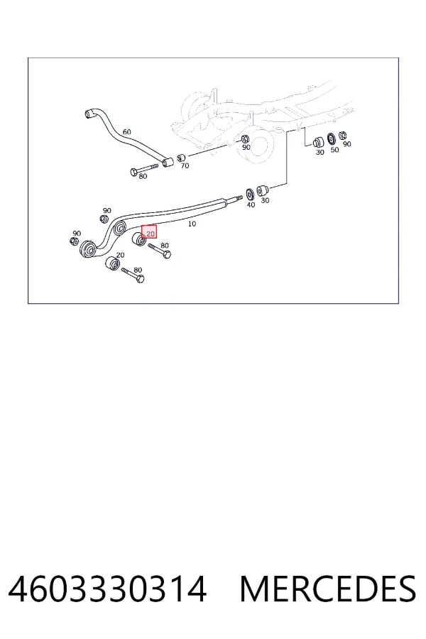 Silentblock del brazo de suspensión 4603330314 Mercedes